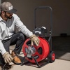 image:imageVEVOR Drain Cleaner Machine 50 FT x 38 Inch Auto Feed Sewer Snake Auger on Wheels Portable Drain Cleaning Machine with 4 Cutters amp Airactivated Foot Switch for 2 to 4 Pipes100 FT x 34