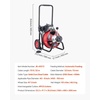 image:imageVEVOR Drain Cleaner Machine 50 FT x 38 Inch Auto Feed Sewer Snake Auger on Wheels Portable Drain Cleaning Machine with 4 Cutters amp Airactivated Foot Switch for 2 to 4 Pipes75 FT x 12