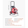 image:imageVEVOR Drain Cleaner Machine 50 FT x 38 Inch Auto Feed Sewer Snake Auger on Wheels Portable Drain Cleaning Machine with 4 Cutters amp Airactivated Foot Switch for 2 to 4 Pipes100 FT x 34