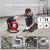 image:imageVEVOR Drain Cleaner Machine 50FT x 12 Inch Manual Feed Sewer Snake Auger  with 4 Cutters amp Airactivated Foot Switch for 2 to 4 Pipes50 FT x 12