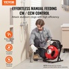 image:imageVEVOR Drain Cleaner Machine 50FT x 12 Inch Manual Feed Sewer Snake Auger  with 4 Cutters amp Airactivated Foot Switch for 2 to 4 Pipes50 FT x 12