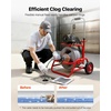 image:imageVEVOR Drain Cleaner Machine 75 FT x 12 Inch Sewer Snake Auger on Wheels Manual Feed Drain Cleaning Machine with Adjustable Drum Angle 6 Cutters amp Airactivated Foot Switch for 2 to 6 Pipes75 FT x 38 with Adjustable Drum Angle
