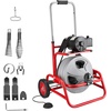 image:imageVEVOR Drain Cleaner Machine 75 FT x 12 Inch Sewer Snake Auger on Wheels Manual Feed Drain Cleaning Machine with Adjustable Drum Angle 6 Cutters amp Airactivated Foot Switch for 2 to 6 Pipes75 FT x 38 with Adjustable Drum Angle