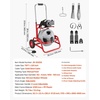 image:imageVEVOR Drain Cleaner Machine 75 FT x 12 Inch Sewer Snake Auger on Wheels Manual Feed Drain Cleaning Machine with Adjustable Drum Angle 6 Cutters amp Airactivated Foot Switch for 2 to 6 Pipes75 FT x 38 with Adjustable Drum Angle
