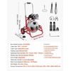 image:imageVEVOR Drain Cleaner Machine 75 FT x 12 Inch Sewer Snake Auger on Wheels Manual Feed Drain Cleaning Machine with Adjustable Drum Angle 6 Cutters amp Airactivated Foot Switch for 2 to 6 Pipes75 FT x 12 with Adjustable Drum Angle