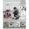image:imageVEVOR Drain Cleaner Machine 75 FT x 38 Inch Auto Feed Sewer Snake Drain Auger on Wheels Portable Drain Cleaning Machine with 8 Cutters amp AirActivated Foot Switch for 2 to 4 Pipes75 FT x 38