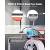 image:imageVEVOR Drain Cleaner Machine 75 FT x 38 Inch Auto Feed Sewer Snake Drain Auger on Wheels Portable Drain Cleaning Machine with 8 Cutters amp AirActivated Foot Switch for 2 to 4 Pipes100 FT x 12