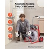 image:imageVEVOR Drain Cleaner Machine 75 FT x 38 Inch Auto Feed Sewer Snake Drain Auger on Wheels Portable Drain Cleaning Machine with 8 Cutters amp AirActivated Foot Switch for 2 to 4 Pipes75 FT x 12