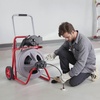 image:imageVEVOR Drain Cleaner Machine 75 FT x 38 Inch Auto Feed Sewer Snake Drain Auger on Wheels Portable Drain Cleaning Machine with 8 Cutters amp AirActivated Foot Switch for 2 to 4 Pipes75 FT x 12