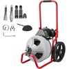 image:imageVEVOR Drain Cleaner Machine 75 FT x 38 Inch Sewer Snake Auger Manual Feed on Wheels Portable Drain Cleaning Machine with 6 Cutters amp Airactivated Foot Switch for 2 to 4 Pipes75 FT x 38