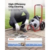 image:imageVEVOR Drain Cleaner Machine 75 FT x 38 Inch Sewer Snake Auger Manual Feed on Wheels Portable Drain Cleaning Machine with 6 Cutters amp Airactivated Foot Switch for 2 to 4 Pipes75 FT x 38