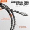 image:imageVEVOR Drain Cleaning Cable 100 FT x 58 Inch Professional Sectional Drain Cleaner Cable with 7 Cutters for 08 to 39 Pipes for Hollow Core Sewer Cleaner Auger Sink Toilet66FT x 58Inch