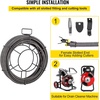 image:imageVEVOR Drain Cleaning Cable 75ft x 38 inch Solid Core Cable Sewer Cable Drain Auger Cable Cleaner Snake Clog Pipe Drain Cleaning Cable WFour Shapes of Cutters100Ft x 38Inch