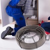 image:imageVEVOR Drain Cleaning Cable 75ft x 38 inch Solid Core Cable Sewer Cable Drain Auger Cable Cleaner Snake Clog Pipe Drain Cleaning Cable WFour Shapes of Cutters50Ft x 12Inch