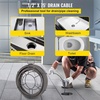 image:imageVEVOR Drain Cleaning Cable 75ft x 38 inch Solid Core Cable Sewer Cable Drain Auger Cable Cleaner Snake Clog Pipe Drain Cleaning Cable WFour Shapes of Cutters75Ft x 12Inch