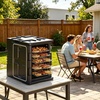 image:imageVEVOR Insulated Food Pan Carrier 82 Qt NonElectrical Food Warmer with Wheel amp 304 Stainless Steel Latch LLDPE Stackable Hot Box for Various Pan SizesNOT Included Fit Catering BBQ EventBlack256 x 177 x 244 in