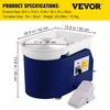 image:imageVEVOR Pottery Wheel for Adults 11in28cm Ceramic Wheel Forming Machine 06in Adjustable Lift Leg 350W Professional Pottery Kit with Foot Pedal Detachable Basin for Work Art Craft DIY WhiteBlue11inch