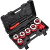 image:imageVEVOR Ratchet Pipe Threader Kit with 4 Dies 12 NPT 34 NPT 1 NPT 114 NPT Manual Ratcheting Pipe Threading Tool Portable Pipes Threader Set with Toolbox for Plumbing Installation amp Repair14  114