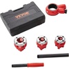 image:imageVEVOR Ratchet Pipe Threader Kit with 4 Dies 12 NPT 34 NPT 1 NPT 114 NPT Manual Ratcheting Pipe Threading Tool Portable Pipes Threader Set with Toolbox for Plumbing Installation amp Repair12  1