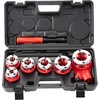 image:imageVEVOR Ratchet Pipe Threader Kit with 4 Dies 12 NPT 34 NPT 1 NPT 114 NPT Manual Ratcheting Pipe Threading Tool Portable Pipes Threader Set with Toolbox for Plumbing Installation amp Repair14  114