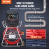 image:imageVEVOR Sewer Camera 98 ft30m SelfLeveling Drain Camera with 512Hz Transmitter Distance Counter 9 Screen 1080P HD Snake Plumbing Detector with Light12 LED amp 32GB Card for Duct Pipe328ft100m