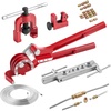 image:imageVEVOR 316 Brake Line Repair Kit 45 Single Brake Line Flaring Tool Kit 25FT CopperCoated Brake Line with 20 Fittings amp 2 Unions 3in1 Tube Bender 14 516 38 Tube Cutter Included31658