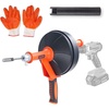 image:imageVEVOR Drain Auger 25Ft Plumbing Snake Auto Feed Plumbers Snake with Drill Attachment Pipe Snake Drain Clog Remover for Kitchen Bathroom Shower Sink with Protective Hose and GlovesManualFeed