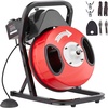 image:imageVEVOR Drain Cleaner Machine 50FT x 12 Inch Manual Feed Sewer Snake Auger  with 4 Cutters amp Airactivated Foot Switch for 2 to 4 Pipes50 FT x 12