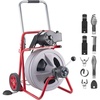 image:imageVEVOR Drain Cleaner Machine 75 FT x 38 Inch Auto Feed Sewer Snake Drain Auger on Wheels Portable Drain Cleaning Machine with 8 Cutters amp AirActivated Foot Switch for 2 to 4 Pipes100 FT x 12