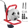image:imageVEVOR Drain Cleaner Machine 75 FT x 38 Inch Sewer Snake Auger Manual Feed on Wheels Portable Drain Cleaning Machine with 6 Cutters amp Airactivated Foot Switch for 2 to 4 Pipes50 FT x 516