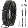 image:imageVEVOR Drain Cleaning Cable 100 FT x 58 Inch Professional Sectional Drain Cleaner Cable with 7 Cutters for 08 to 39 Pipes for Hollow Core Sewer Cleaner Auger Sink Toilet66FT x 58Inch