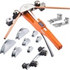image:imageVEVOR Tubing Bender Kit 14 to 78 Inch Compact Ratcheting Tube Pipe Bender ForwardReverse Hand Bending Tool with 7 Aluminium Alloy Dies for Copper HVAC Air Conditioning Refrigeration RepairSilver