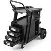 image:imageVEVOR Welding Cart 3Tier Welder Cart Heavy Duty 400 LBS Weight Capacity2Tier 4 Drawers