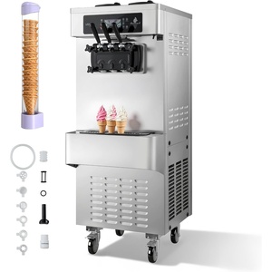 image:imageVEVOR Commercial Ice Cream Machine 21 QTH Yield Soft Serve Ice Cream MakerVertical 3 Flavors Flagship ModelNew
