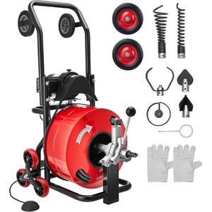 image:imageVEVOR Drain Cleaner Machine 100 FT x 12 Inch with Adjustable Drum Angle100 FT x 34