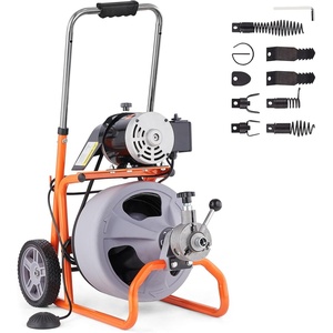 image:imageVEVOR Drain Cleaner Machine 100 FT x 12 Inch with Adjustable Drum Angle75 FT x 38