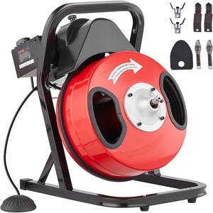 image:imageVEVOR Drain Cleaner Machine 50FT x 12 Inch Manual Feed Sewer Snake Auger  with 4 Cutters amp Airactivated Foot Switch for 2 to 4 Pipes50 FT x 12