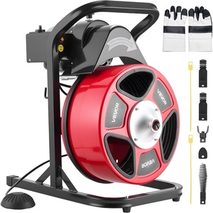 image:imageVEVOR Drain Cleaner Machine 50FT x 12 Inch Manual Feed Sewer Snake Auger  with 4 Cutters amp Airactivated Foot Switch for 2 to 4 Pipes50 FT x 12 Upgraded Version