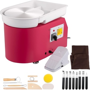 image:imageVEVOR Pottery Wheel for Adults 11in28cm Ceramic Wheel Forming Machine 06in Adjustable Lift Leg 350W Professional Pottery Kit with Foot Pedal Detachable Basin for Work Art Craft DIY WhitePink11inch
