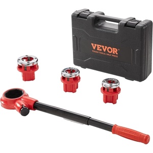 image:imageVEVOR Ratchet Pipe Threader Kit with 4 Dies 12 NPT 34 NPT 1 NPT 114 NPT Manual Ratcheting Pipe Threading Tool Portable Pipes Threader Set with Toolbox for Plumbing Installation amp Repair12  1