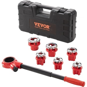 image:imageVEVOR Ratchet Pipe Threader Kit with 4 Dies 12 NPT 34 NPT 1 NPT 114 NPT Manual Ratcheting Pipe Threading Tool Portable Pipes Threader Set with Toolbox for Plumbing Installation amp Repair14  114