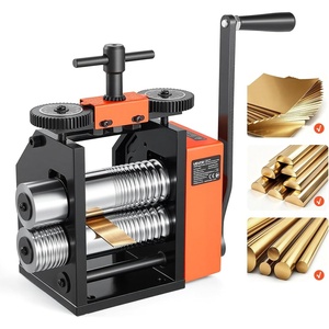 image:imageVEVOR Rolling Mill 376 mm Jewelry Rolling Mill Machine 1 2 Gear Ratio 3in1 MultiFunction Rolling Mill 017mm Press Thickness for Metal Jewelry Making Sheet Square Wire Semicircle Pattern44mm