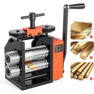 image:imageVEVOR Rolling Mill 376 mm Jewelry Rolling Mill Machine 1 2 Gear Ratio 3in1 MultiFunction Rolling Mill 017mm Press Thickness for Metal Jewelry Making Sheet Square Wire Semicircle Pattern40mm