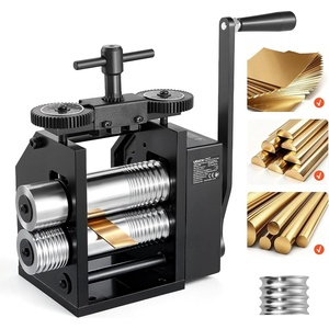 image:imageVEVOR Rolling Mill 376 mm Jewelry Rolling Mill Machine 1 2 Gear Ratio 3in1 MultiFunction Rolling Mill 017mm Press Thickness for Metal Jewelry Making Sheet Square Wire Semicircle Pattern60mm