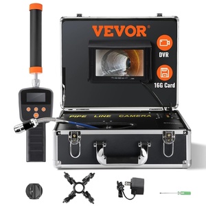 image:imageVEVOR Sewer Camera 100ft Drain Inspection Camera with 7 Screen IP68 Waterproof Snake Plumbing Camera with 12PCS Adjustable LEDs 16 GB SD Card for Sewer Line Duct Drain Pipe Plumbing131ft40m