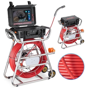 image:imageVEVOR Sewer Camera 98 ft30m SelfLeveling Drain Camera with 512Hz Transmitter Distance Counter 9 Screen 1080P HD Snake Plumbing Detector with Light12 LED amp 32GB Card for Duct Pipe328ft100m