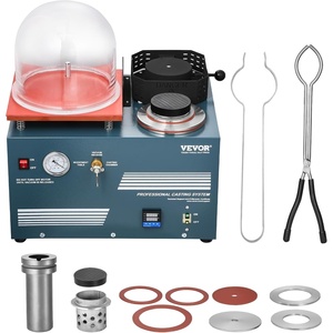 image:imageVEVOR Vacuum Investing Casting Machine 290W Power with 3 CFM Pump and Bell Jar Convenient Oil Injection Port Precision Pressure Gauge 11 x 11 in Workbench Casting Machine for Jewelry and MetalCasting Machine with Melting Furnace