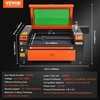 image:imageVEVOR 100W CO2 Laser Engraver 24 x 35 in 197 IPS Laser Cutter Machine with 2Way Pass Air Assist Compatible with LightBurn CorelDRAW AutoCAD Windows Mac OS Linux for Wood Acrylic Fabric More