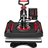 image:imageVEVOR 11 in 1 Heat Press 12 x 15 Inch Multifunctional Clamshell Printer Digital DualTube Heat Press Transfer Machine Swing Away Sublimation Machine for TShirt Hat Cap Mug Plate Pen Shoes Black11in1Red