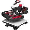 image:imageVEVOR 11 in 1 Heat Press 12 x 15 Inch Multifunctional Clamshell Printer Digital DualTube Heat Press Transfer Machine Swing Away Sublimation Machine for TShirt Hat Cap Mug Plate Pen Shoes Black11in1Red